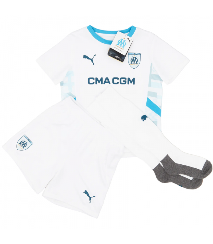 Ensemble Maillot Short Chaussettes OM Marseille Petit Enfant 2024/2025 Domicile